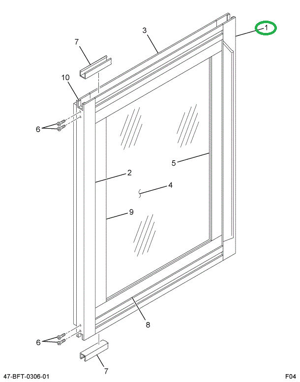 2209450C1 RAIL  *SASH VERT DRVR WDO ALUM