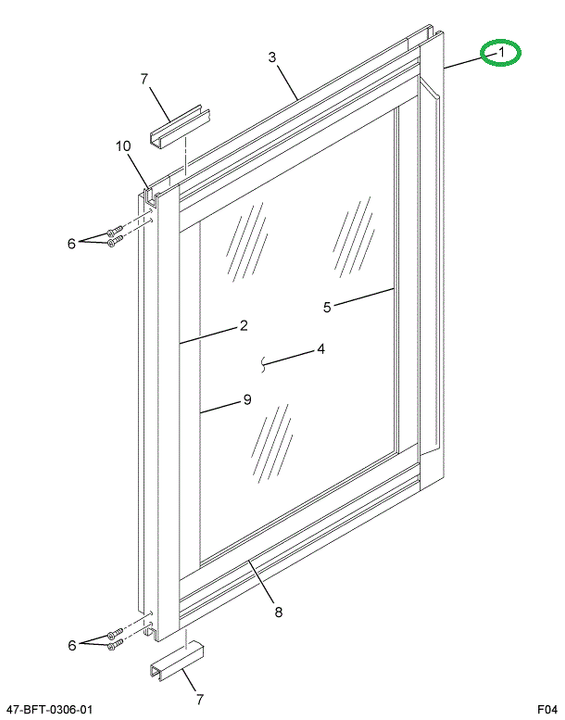 2209450C1 RAIL  *SASH VERT DRVR WDO ALUM