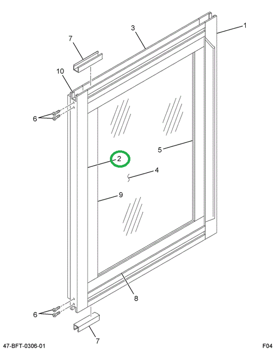 2209452C1 RAIL  *SASH VERT FRT AFT DRVR