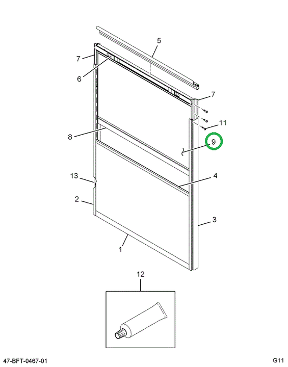 2209531C1 Glass, Tempered Split Sash Pas