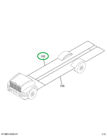 2210119C2 Floor Mat, Cab, Smooth 1/8 X 3