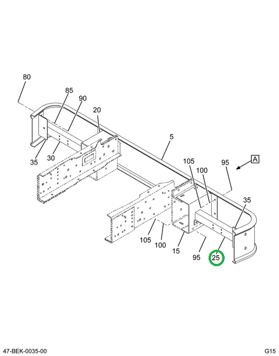 2210474C1 CHANNEL   SUPPORT REAR BUMPER