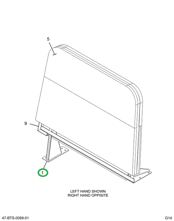 2210545C7 Crash Barrier Frame, High Back