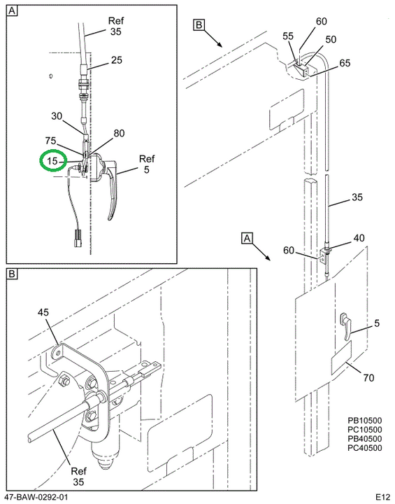 2210932C1 LEVER CABLE EXTERIOR DOOR RE