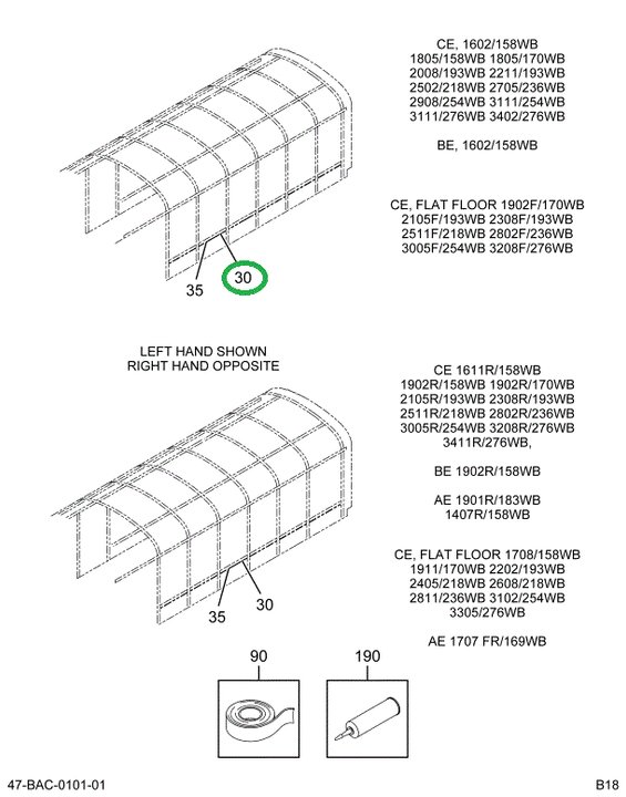 2211176C2 Seat, Rail R Flat Floor 186.38