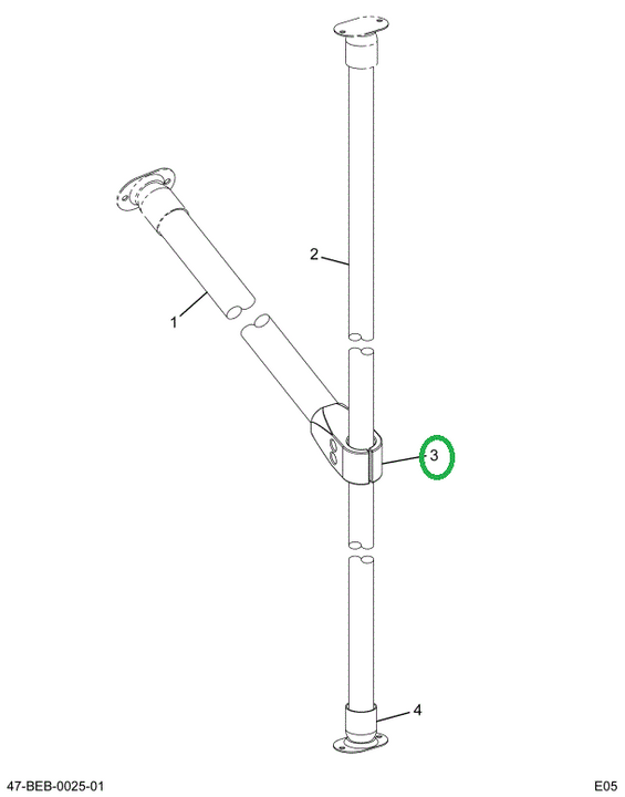 2211831C1 STANCHION ELBOW MTG VERTICAL
