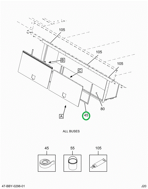2211889C3 Seal Luggage Box Door 36x18