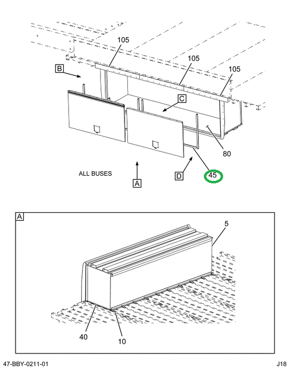 2211892C3 Seal Luggage Box Door 87x22