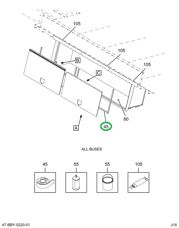 2211895C3 Seal Luggage Box Door 54x22