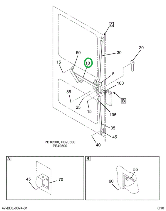 2212299C1 HANDLE DOOR INSIDE SINGLE PO