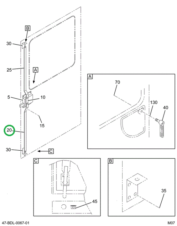 2212615C1 Bar, Lower Lift Door Lock