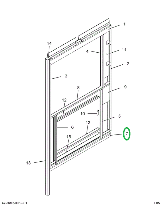 2212869C1 Sill, Cowl Driver Window