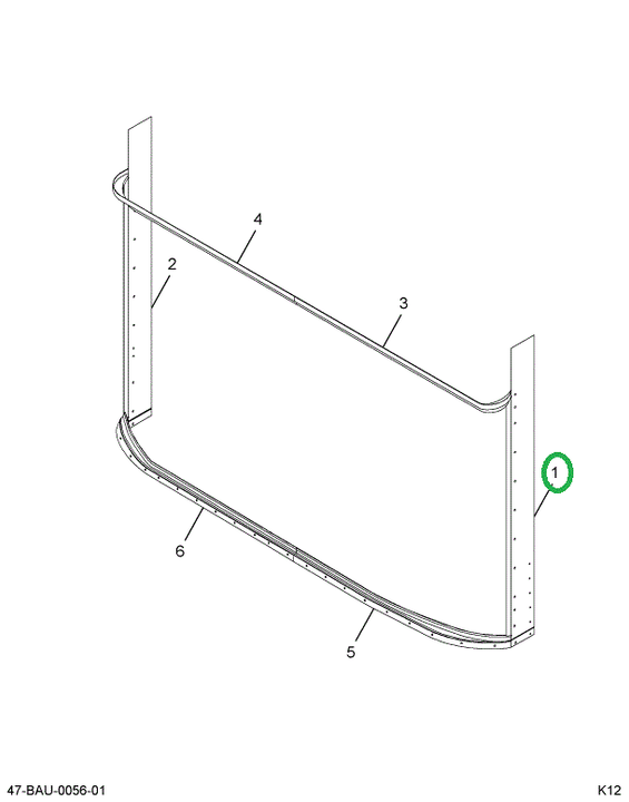 2214642C2 Panel, L 2 Pc Windshield Post