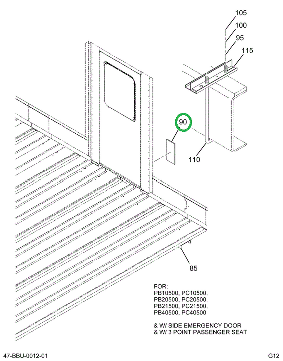 2215012C1 Reinforcement, Door Side Emerg