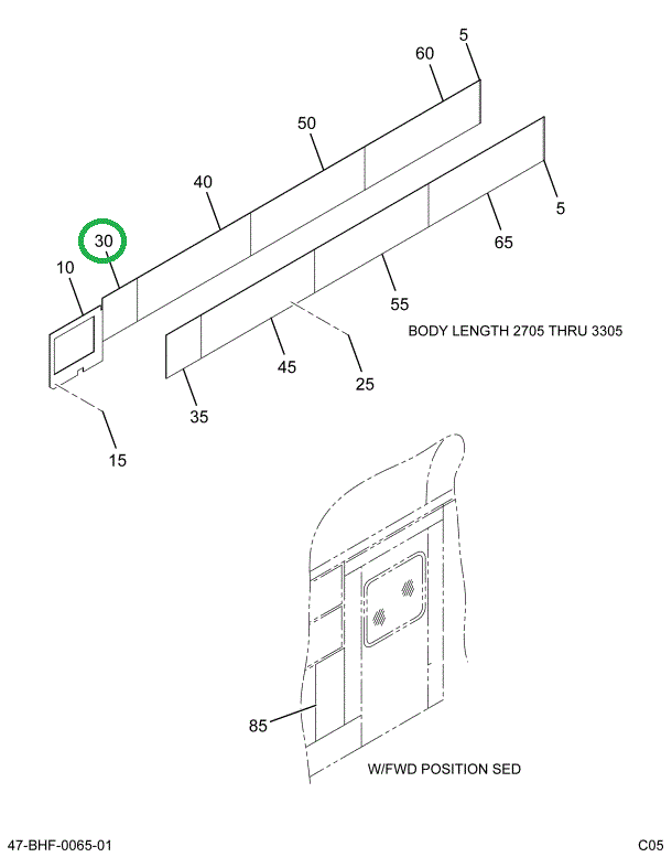 2215852C2 Lining, Lower 1 Bow Plus 9 Lef