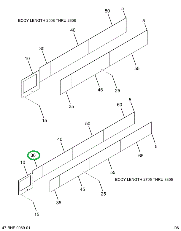 2215856C2 Lining, Lower 3 Bow Oval Windo