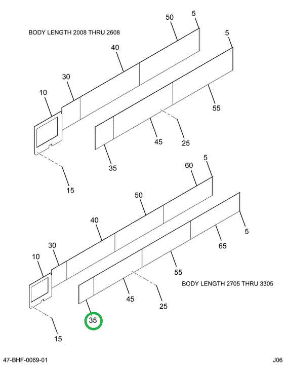 2215857C2 Lining, Lower 3 Bow Oval Windo