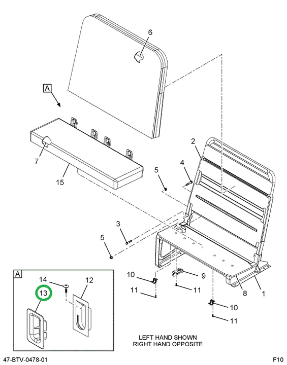 2216114C2 COVER UCRA SEATBACK CUSHION
