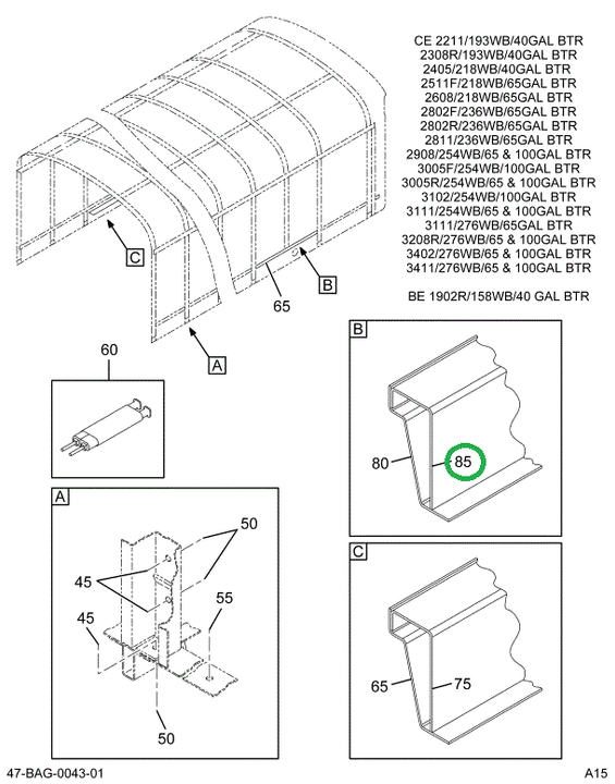 2216838C2 Support, 1 Bow Upper Fuel Tank