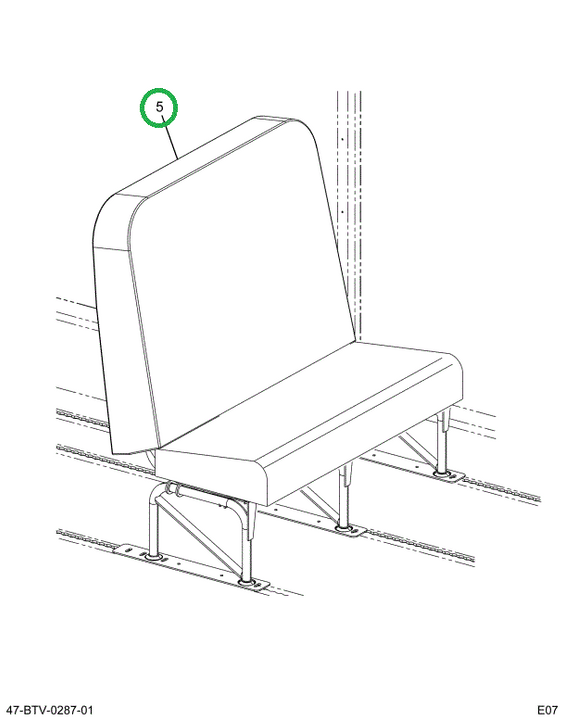 2218574C91 Seat 6 Leg 45 Degree Flip Wall