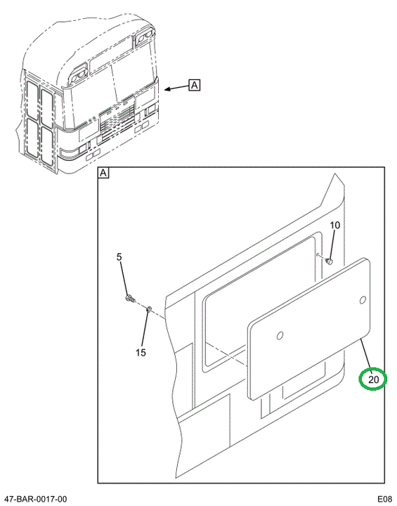 2219054C92 Door, Access Cowl W/locking La