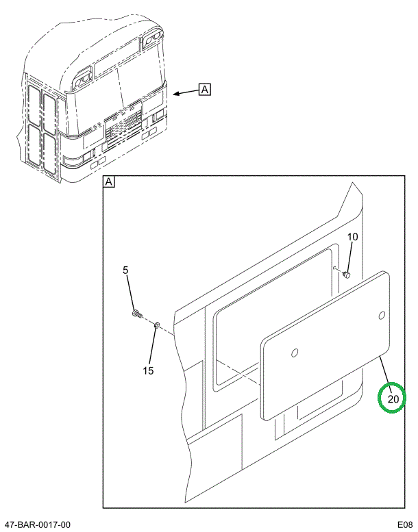 2219055C92 Door, Access Cowl W/locking La