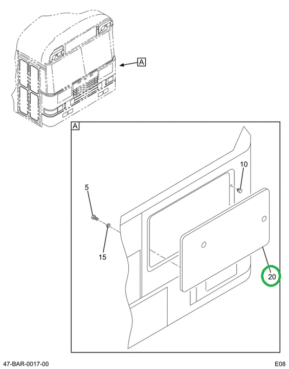 2219055C92 Door, Access Cowl W/locking La