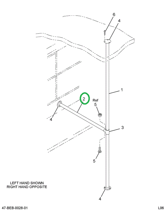 2219794C2 Post Stanchion Sst Horiz 30in