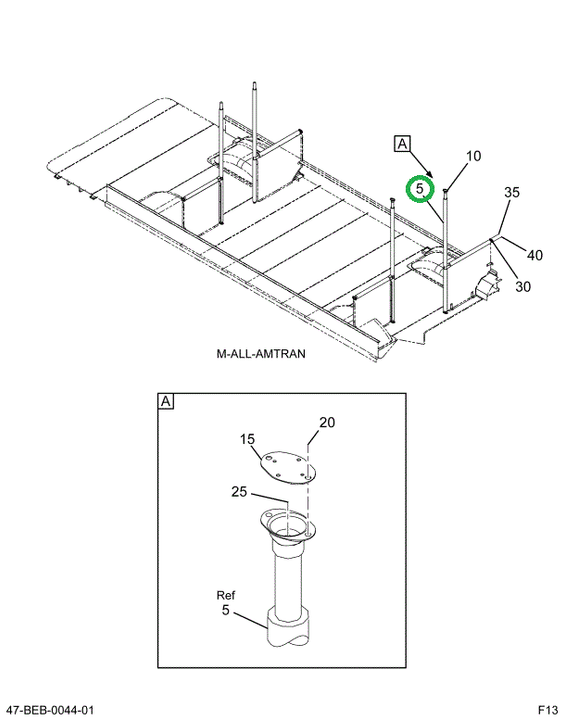2219797C92 Post Assembly, Stanchion Stain