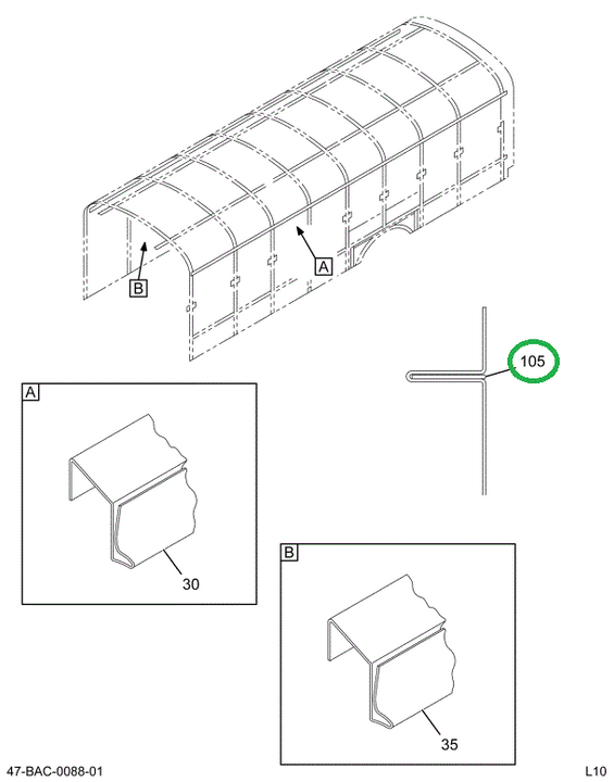 2219802C1 Reinforcement, Rail 3 Bow Seat