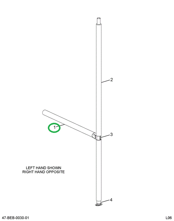 2220368C1 Stanchion, Horizontal, Lh, Bus