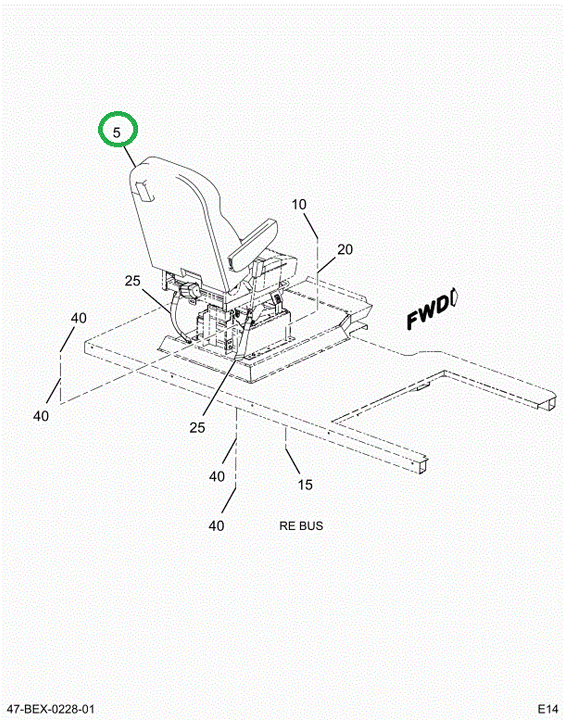 2220996C92 Seat, Driver, National Ds 42 O