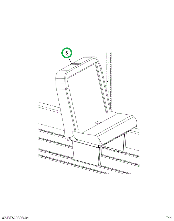 2222283C91 Seat 5 Leg 3 Point Track Mount