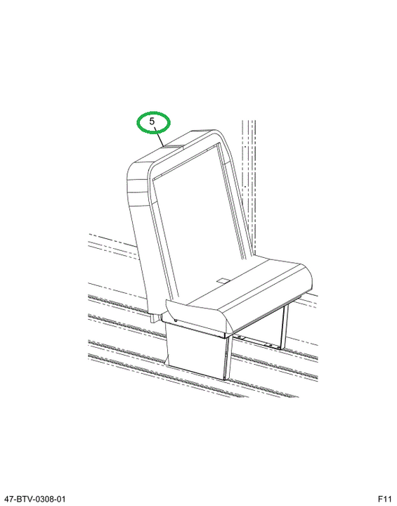 2222313C91 Seat 5 Leg 3 Point Track Mount
