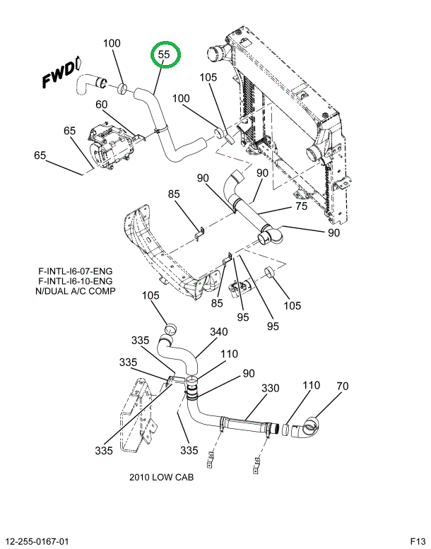 2223249C1 HOSE  RAD INLET  SILICONE