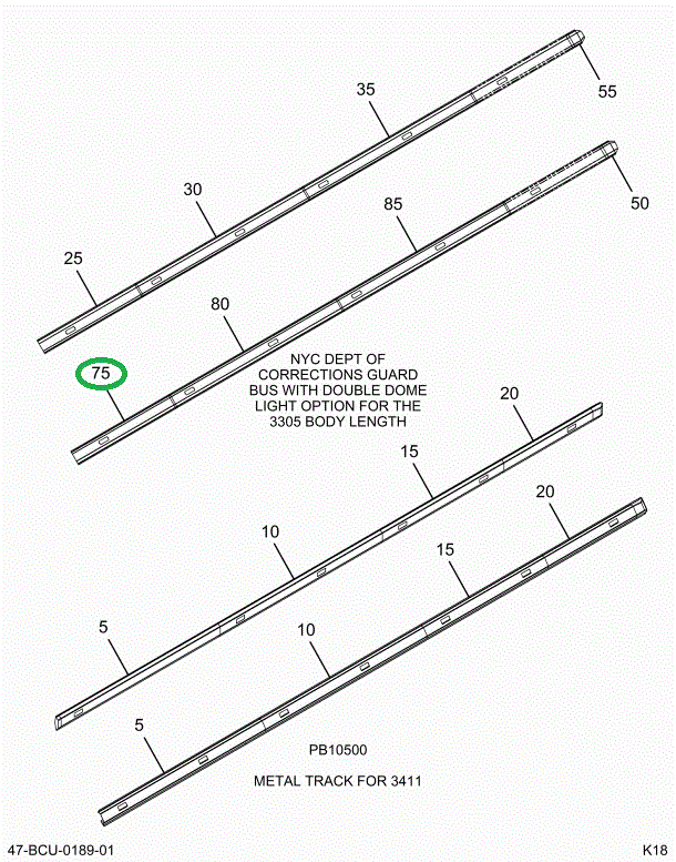 2224792C1 Bar, 2 Bow Metal Standard Dome