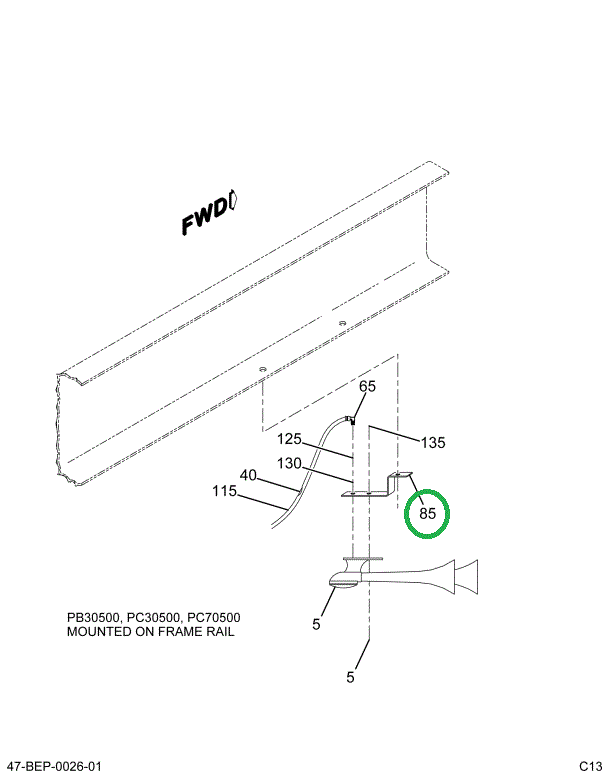2224843C2 Plate Air Horn Mounting Under