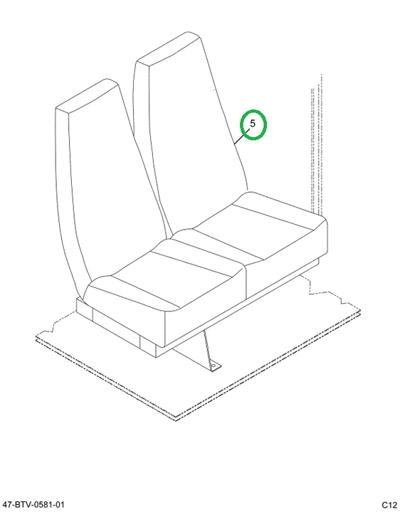 2224848C92 Seat, Bus Body, Pass Frmn Fam