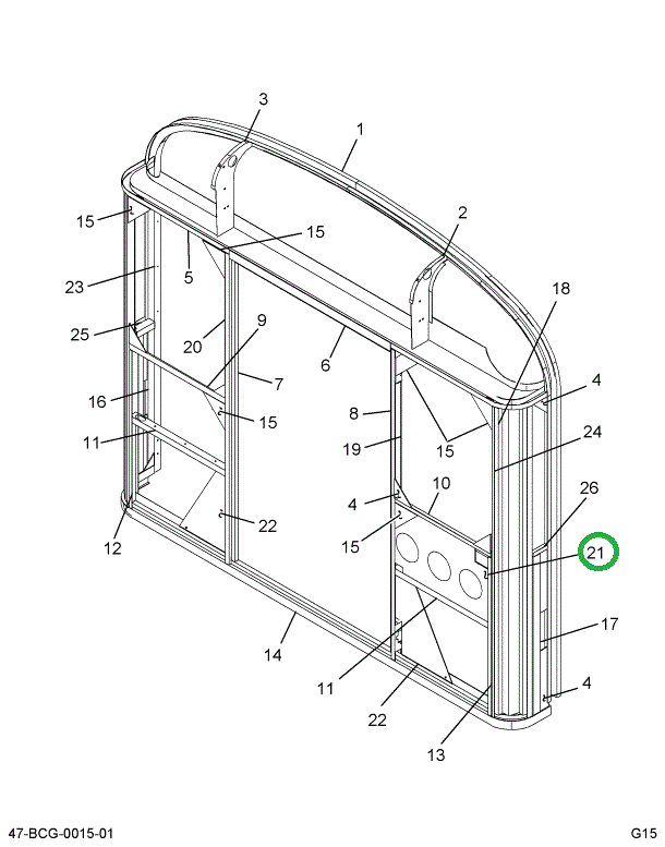 2225074C2 Support, Rear Structure W/flus