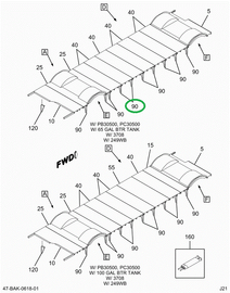 2225250C2 BRACE, BUS BODY, SKIRT 28 IN R