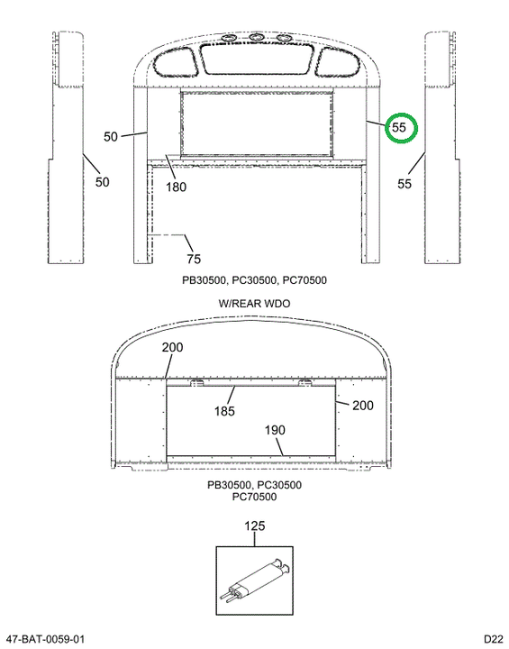 2225296C4 Panel, Outside Rear Skin, R Fo
