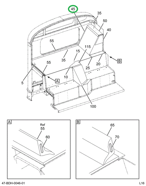2225360C2 Panel, Trim Davenport Rear