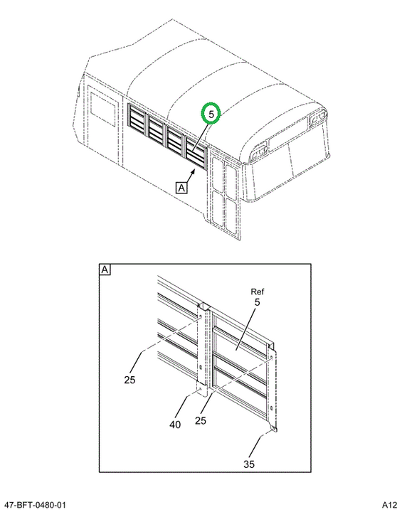 2225388C92 Window Fixed Sash Assembly Sta