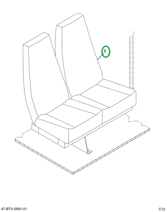 2225463C91 Seat Gray Left