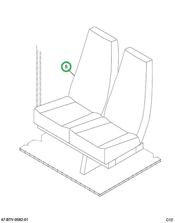 2225464C91 Seat Gray Right
