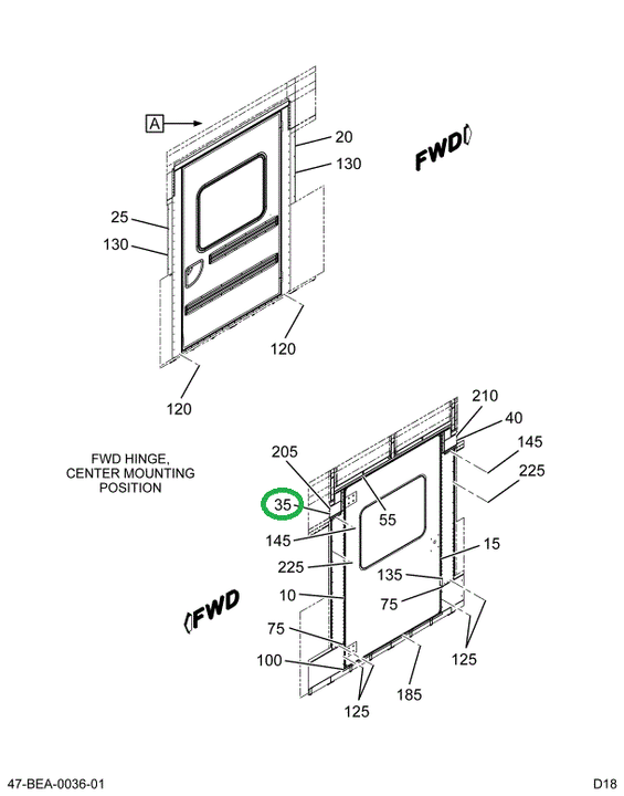 2225574C1 Cover, Closeout Lift Door Left