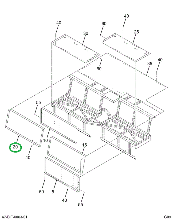 2225880C3 Panel, Davenport Seat Back R