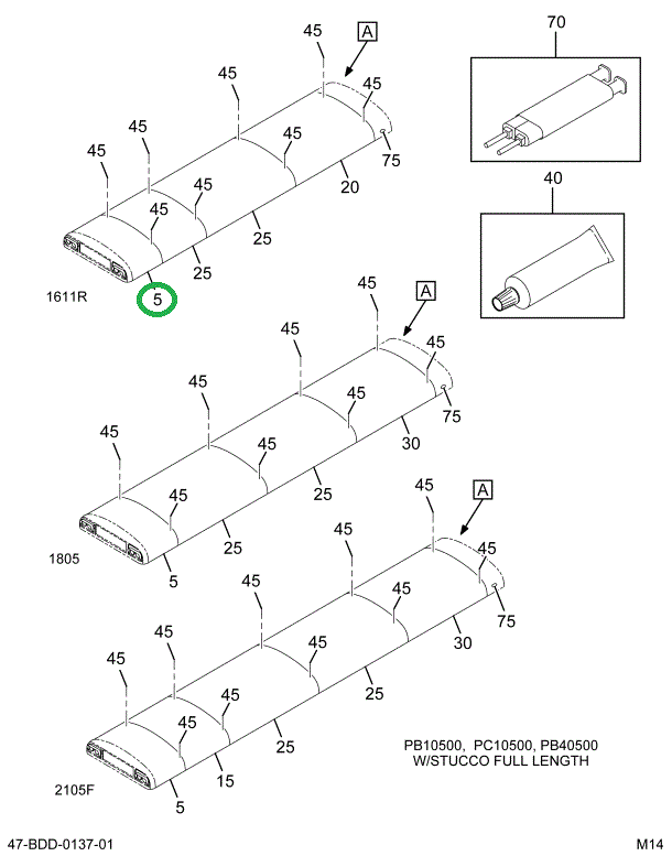 2226212C5 Lining, Over Head, Bus Body, F
