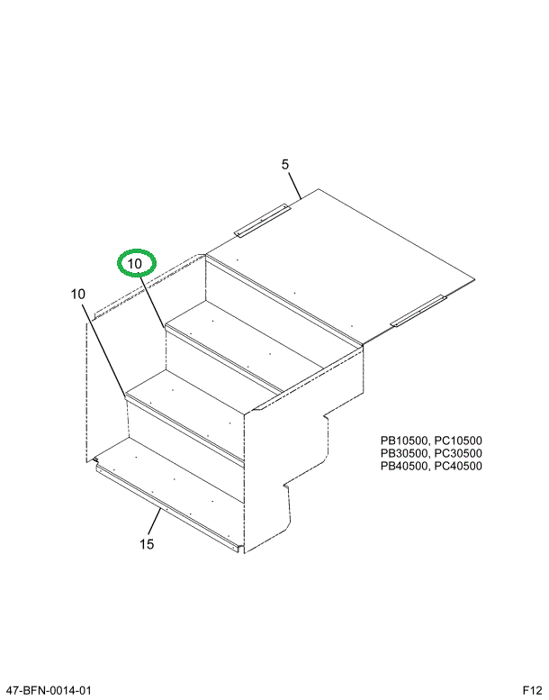 2227113C2 Tread, Step Top Vinyl Pebble W