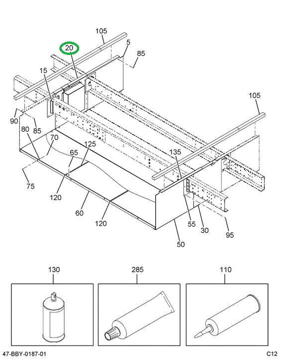 2227291C91 Panel, Luggage Box, Pass Thru